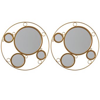 Set of 2 19.75-inch Round Frame Mirror