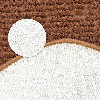 1 Pcs Heart Shaped Chenille Bath Rugs Shaggy Bath Mats Non-Slip Plush Bath Carpet for Shower 20"x24"