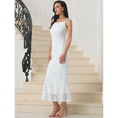 Women's Lace Bodycon Dresses Spaghetti Strap Cocktail Maxi Dress