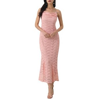 Women's Lace Bodycon Dresses Spaghetti Strap Cocktail Maxi Dress