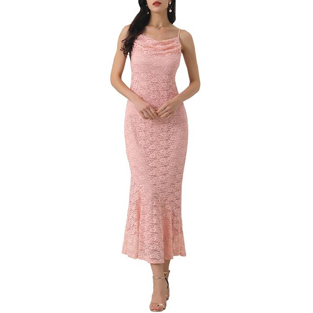 Women's Lace Bodycon Dresses Spaghetti Strap Cocktail Maxi Dress