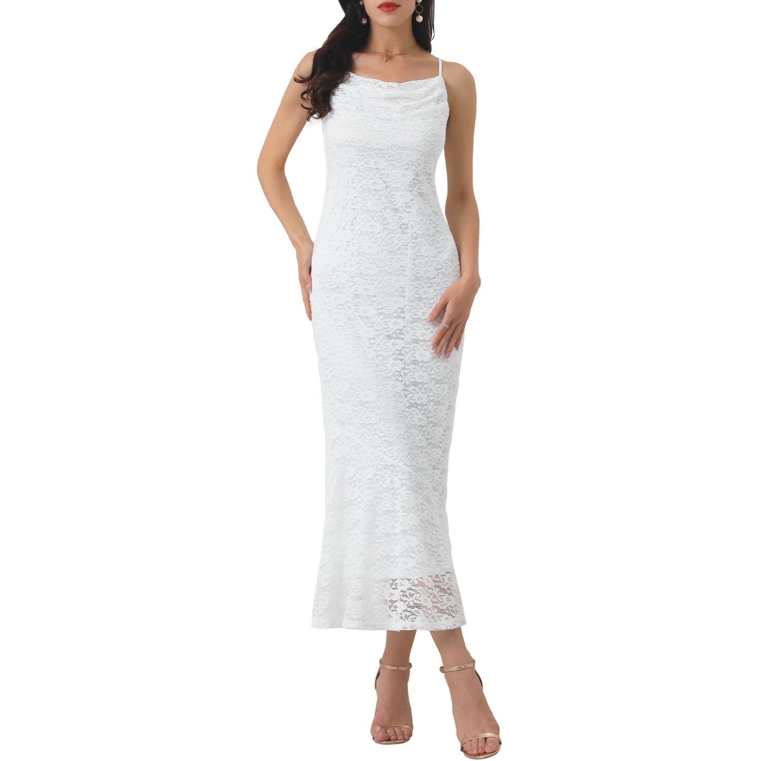 Женские платья Lace Bodycon Dresses Spaghetti Strap Cocktail Maxi Dress