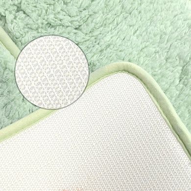 1Pcs Plush Shaggy Bathroom Rugs Mat, Soft and Absorbent Bath Rugs, Non-Slip Bath Carpet, 20"x32"