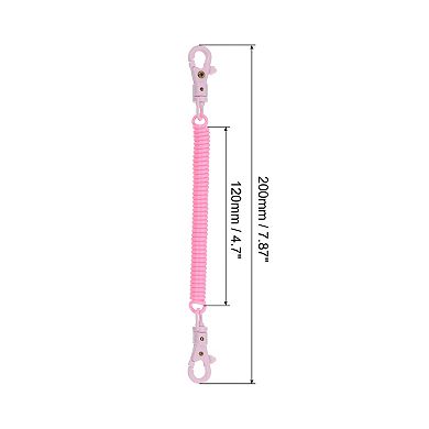 Retractable Coil Springs Keychain, 5 Pack Anti-lost Key Chain Holder Lanyard Cord with Lobster Clasp