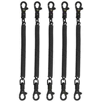 Retractable Coil Springs Keychain, 5 Pack Anti-lost Key Chain Holder Lanyard Cord with Lobster Clasp