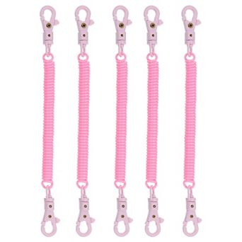 Retractable Coil Springs Keychain, 5 Pack Anti-lost Key Chain Holder Lanyard Cord with Lobster Clasp