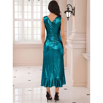 slim fit dress slacks Embellished Cut-Out Halterneck Maxi Dress in Turquoise - 10