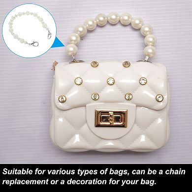 Imitation Pearl Bead Purse Chain Strap 10", Handbag Clutch Replacement for DIY Handbag