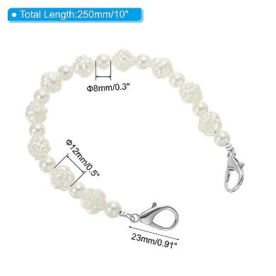 Imitation Pearl Bead Purse Chain Strap 10", Handbag Clutch Replacement for DIY Handbag