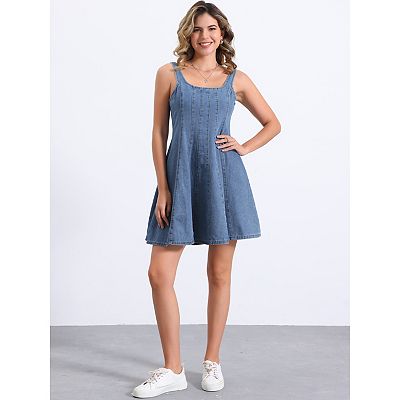 white christmas dresses Denim Pocket Mini Dress M / Denim main image 0