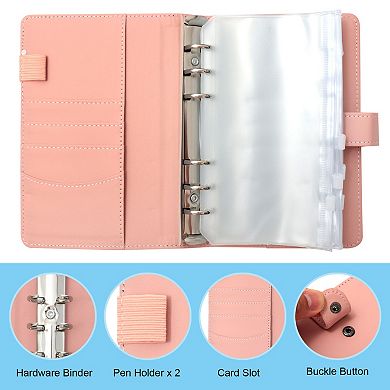 A6 Budget Binder with Zipper Envelopes, 33Pcs Money Binder Planner for Budgeting Saving Expense