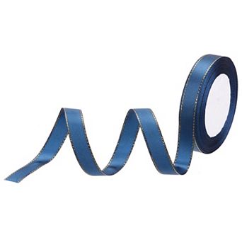 5/8 Inch 25 Yard Wide Satin Ribbon with Gold Edges Border Grosgrain Fabric Ribbon