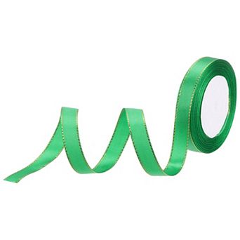 5/8 Inch 25 Yard Wide Satin Ribbon with Gold Edges Border Grosgrain Fabric Ribbon