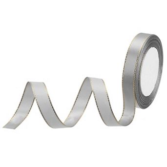 5/8 Inch 25 Yard Wide Satin Ribbon with Gold Edges Border Grosgrain Fabric Ribbon