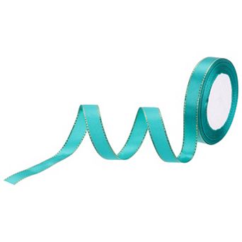 5/8 Inch 25 Yard Wide Satin Ribbon with Gold Edges Border Grosgrain Fabric Ribbon