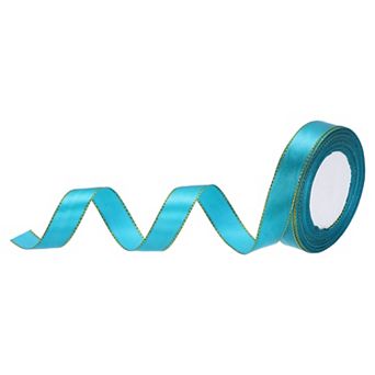 3/4 Inch 25 Yard Wide Satin Ribbon with Gold Edges Border Grosgrain Fabric Ribbon