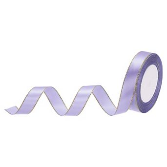 3/4 Inch 25 Yard Wide Satin Ribbon with Gold Edges Border Grosgrain Fabric Ribbon