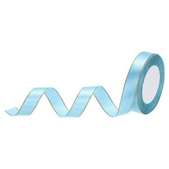 3/4 Inch 25 Yard Wide Satin Ribbon with Gold Edges Border Grosgrain Fabric Ribbon