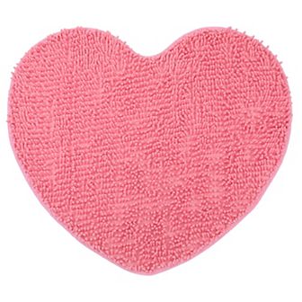 1 pc Heart Shaped Chenille Bath Rugs Shaggy Bath Mats Non-Slip Plush Bath Carpet for Shower 24"x28"