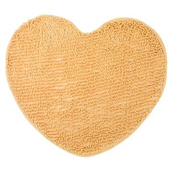 1 pc Heart Shaped Chenille Bath Rugs Shaggy Bath Mats Non-Slip Plush Bath Carpet for Shower 24"x28"