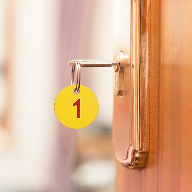 Number Key Tags 1-20, 20 Pcs 35mm Round Number Tags Plastic Numbered Keychains for Keys Lockers