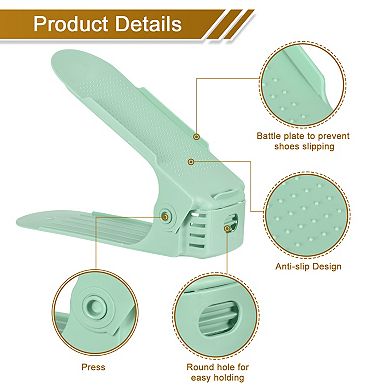Shoe Slots Organizer 255x 95x 200mm, Adjustable Double Layer Rack Pack of 20
