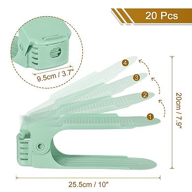 Shoe Slots Organizer 255x 95x 200mm, Adjustable Double Layer Rack Pack of 20