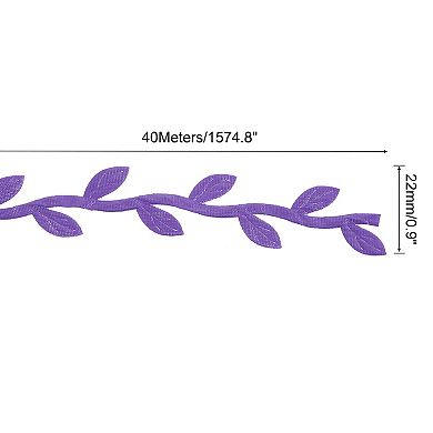 44 Yards Pink Leaf Ribbon, Leaves Trim Rope Artificial Leaf String for Wreath Making Gift Wrapping