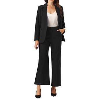 Business Blazer Pants Set for Women's One Button Office Work Professional 2 pc Pant Suit