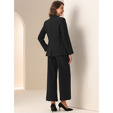 Business Blazer Pants Set for Women's One Button Office Work Professional 2 Piece Pant Suit