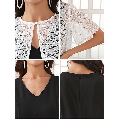 Women's Formal Dresses Mother of Bride Lace Cardigan Sleeveless Cocktail Dress Two Piece Sets