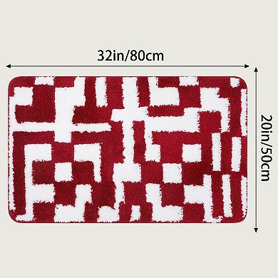 1Pcs Geometric Patterns Bathroom Rugs, Soft and Absorbent Bath Mat, Shaggy Bath Carpet, 20"x32"