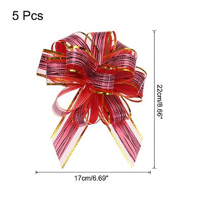 5pcs 7 Inch Large Pull Bow Gift Wrapping Bows Ribbon Bows for Wedding Baskets