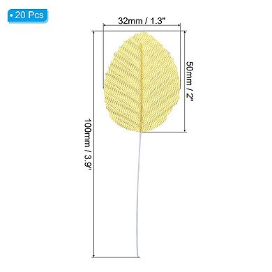 Artificial Leaves with Stems, 20 Pack Fake Leaves Silk Faux Leaf for DIY Home Wedding Decoration