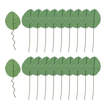 Artificial Leaves with Stems, 20 Pack Fake Leaves Silk Faux Leaf for DIY Home Wedding Decoration