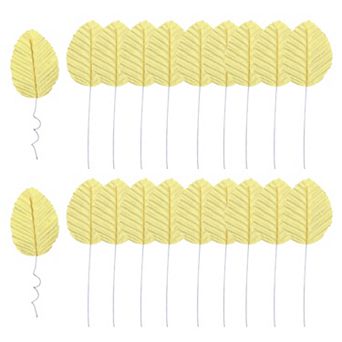 Artificial Leaves with Stems, 20 Pack Fake Leaves Silk Faux Leaf for DIY Home Wedding Decoration