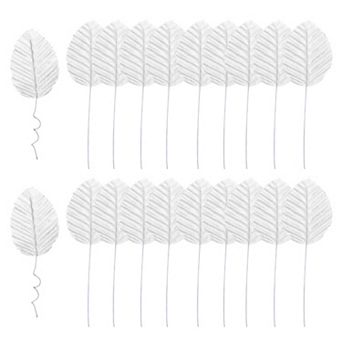 Artificial Leaves with Stems, 20 Pack Fake Leaves Silk Faux Leaf for DIY Home Wedding Decoration