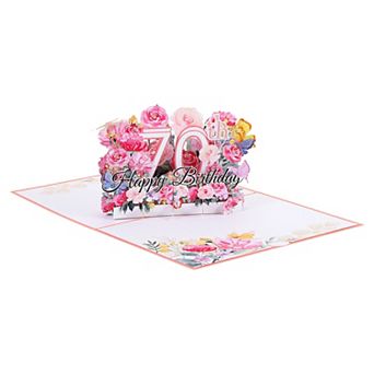 Birthday Card, Pop-Out Birthday Card 3D Flower Bouquet Butterflies with Greeting Card and Envelope