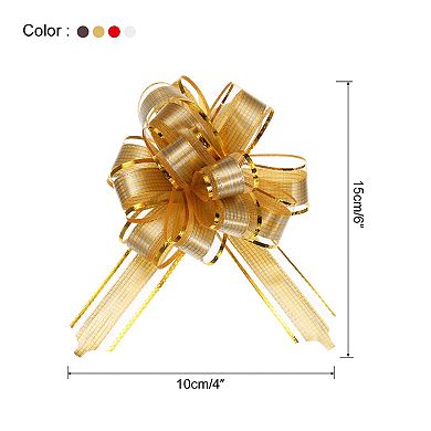 20pcs 6 Inch Large Pull Bow Gift Wrapping Bows Ribbon Organza for Wedding Baskets Presents