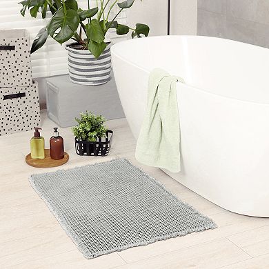 1 Pcs Waffle Tassels Bathroom Mat Soft Absorbent Laundry Room Thick Bath Rugs Bohemia Home Gifts