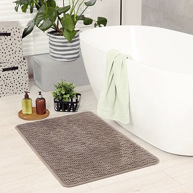 1Pcs Rubber Backing Non Slip Quick Dry Bath Mat, Absorbent Bath Carpet Bath Rug 20"x32"