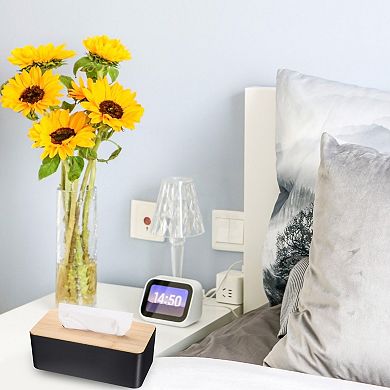 Tissue Box Cover with Lid Square Tissue Box Holder Cube Tissue Container, 9.5"x5"x3.5"