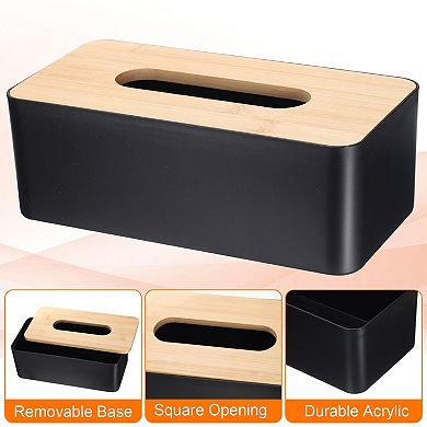 Tissue Box Cover with Lid Square Tissue Box Holder Cube Tissue Container, 9.5"x5"x3.5"