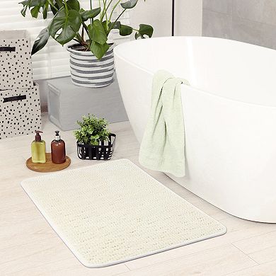 1 Pcs Rubber Backing Non Slip Quick Dry Bath Mat, Absorbent Bath Carpet Bath Rug 16"x24"