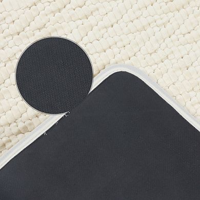 1 Pcs Rubber Backing Non Slip Quick Dry Bath Mat, Absorbent Bath Carpet Bath Rug 16"x24"
