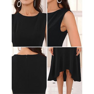 Women's Tank Dress Sleeveless Ruffle Hem Cocktail Midi Dresses