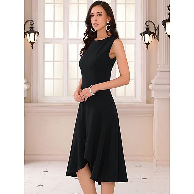 Women's Tank Dress Sleeveless Ruffle Hem Cocktail Midi Dresses