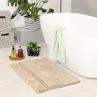 1 Pcs Plush Shaggy Bathroom Rugs Mat, Absorbent Bath Rugs, Non-Slip Bath Carpet 16"x24"