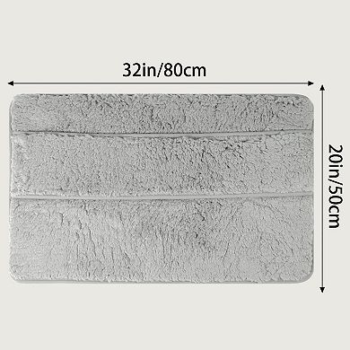 1 Pcs Plush Shaggy Bathroom Rugs Mat, Absorbent Bath Rugs, Non-Slip Bath Carpet 16"x24"