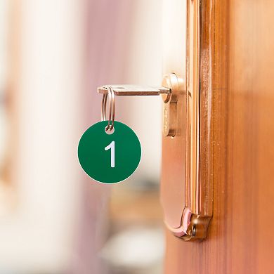 Number Key Tags 1-30, 30 Pcs 35mm Round Number Tags Plastic Numbered Keychains for Keys Lockers